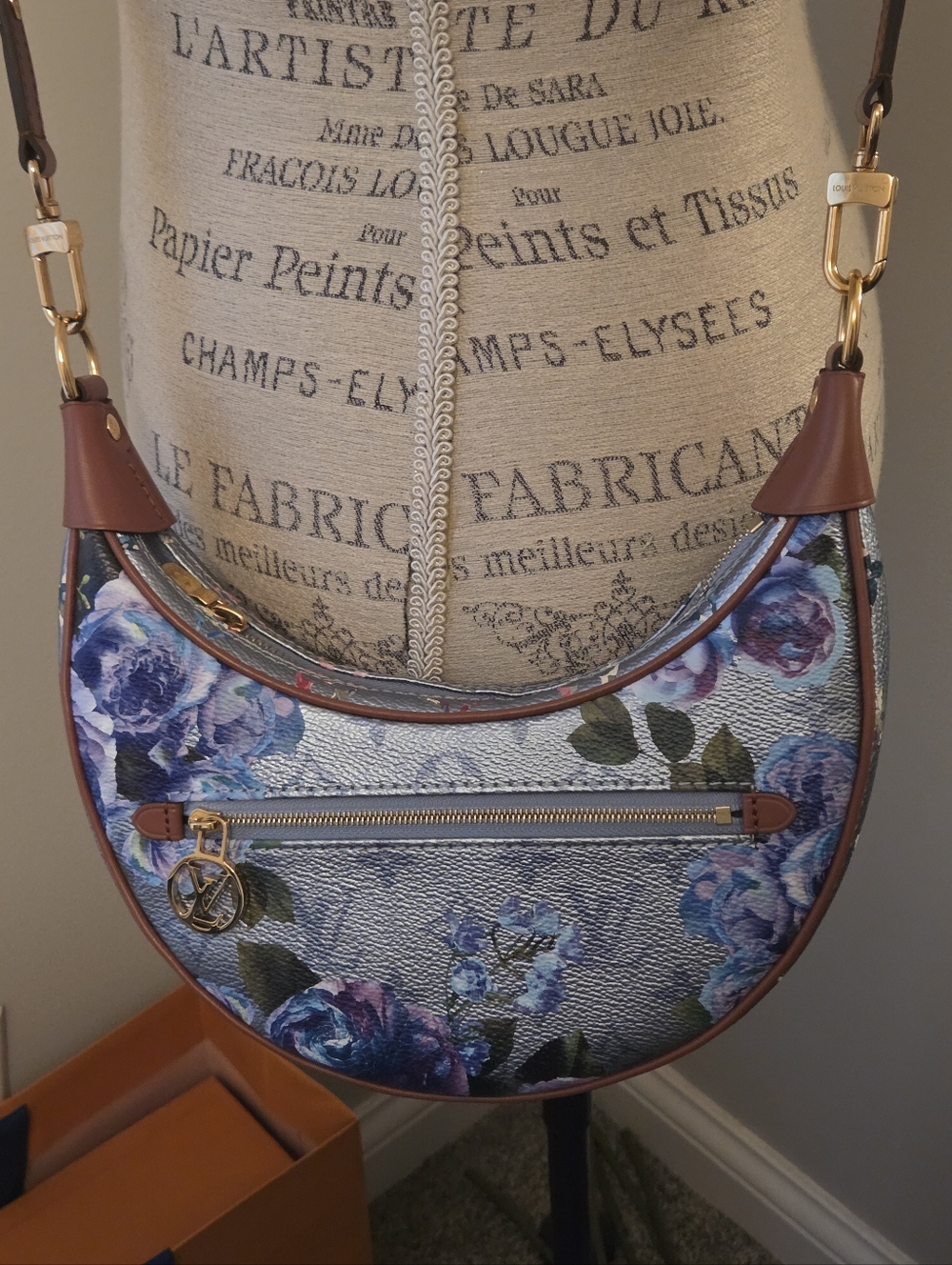 Louis Vuitton Monogram Metallic Silver Blue Garden Loop PM Shoulder Bag